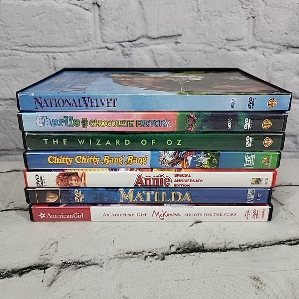 Classic Childrens Family Movies DVD‎ Lot Of 7 Matilda Annie Chocolate Factory Oz